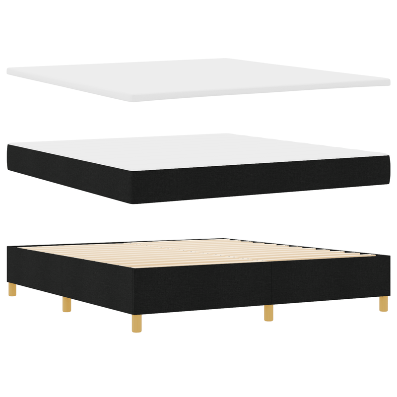 Casa si Gradina - Mobilier - Paturi si accesorii - Paturi - Pat cu arcuri cu saltea Negru Super King - Infinity.ro