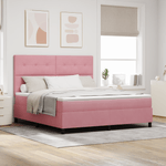 Casa si Gradina - Mobilier - Paturi si accesorii - Paturi - Pat box spring cu saltea, roz, super king, catifea - Infinity.ro