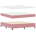 Casa si Gradina - Mobilier - Paturi si accesorii - Paturi - Pat box spring cu saltea, roz, super king, catifea - Infinity.ro
