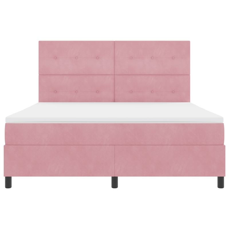 Casa si Gradina - Mobilier - Paturi si accesorii - Paturi - Pat box spring cu saltea, roz, super king, catifea - Infinity.ro