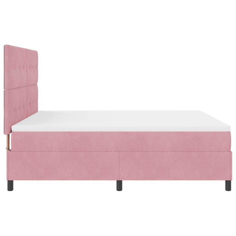 Casa si Gradina - Mobilier - Paturi si accesorii - Paturi - Pat box spring cu saltea, roz, super king, catifea - Infinity.ro