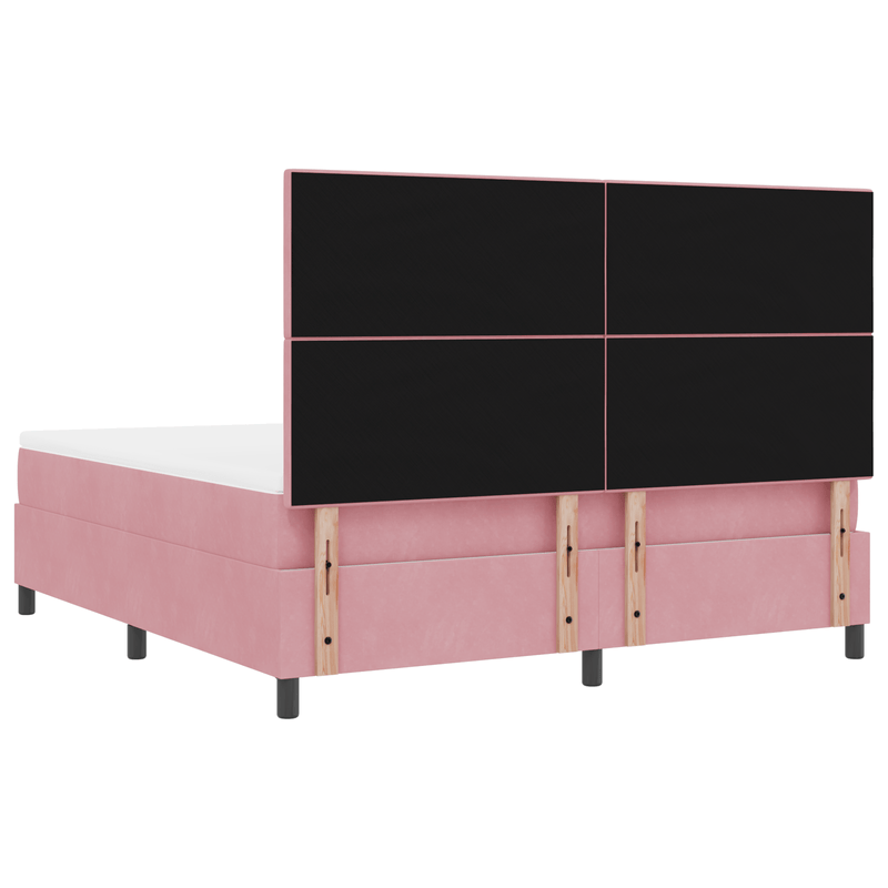 Casa si Gradina - Mobilier - Paturi si accesorii - Paturi - Pat box spring cu saltea, roz, super king, catifea - Infinity.ro