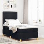 Casa si Gradina - Mobilier - Paturi si accesorii - Paturi - Pat cu somiera cu saltea Negru Simplu Tesatura - Infinity.ro