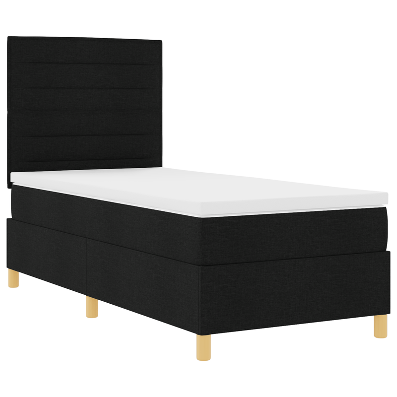 Casa si Gradina - Mobilier - Paturi si accesorii - Paturi - Pat cu somiera cu saltea Negru Simplu Tesatura - Infinity.ro