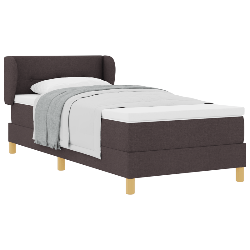 Casa si Gradina - Mobilier - Paturi si accesorii - Paturi - Pat box spring cu saltea, maro inchis, 100x200 cm, textil - Infinity.ro