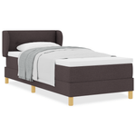 Casa si Gradina - Mobilier - Paturi si accesorii - Paturi - Pat box spring cu saltea, maro inchis, 100x200 cm, textil - Infinity.ro