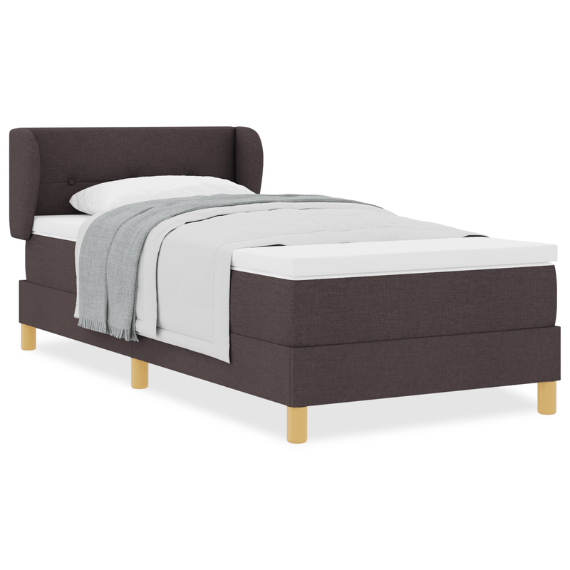 Casa si Gradina - Mobilier - Paturi si accesorii - Paturi - Pat box spring cu saltea, maro inchis, 100x200 cm, textil - Infinity.ro