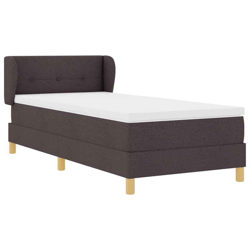 Casa si Gradina - Mobilier - Paturi si accesorii - Paturi - Pat box spring cu saltea, maro inchis, 100x200 cm, textil - Infinity.ro
