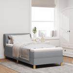 Casa si Gradina - Mobilier - Paturi si accesorii - Paturi - Pat box spring cu saltea, gri deschis, 80x200 cm, textil - Infinity.ro