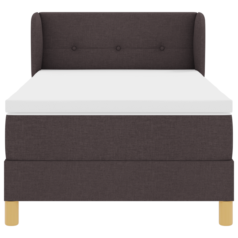 Casa si Gradina - Mobilier - Paturi si accesorii - Paturi - Pat box spring cu saltea, maro inchis, 100x200 cm, textil - Infinity.ro