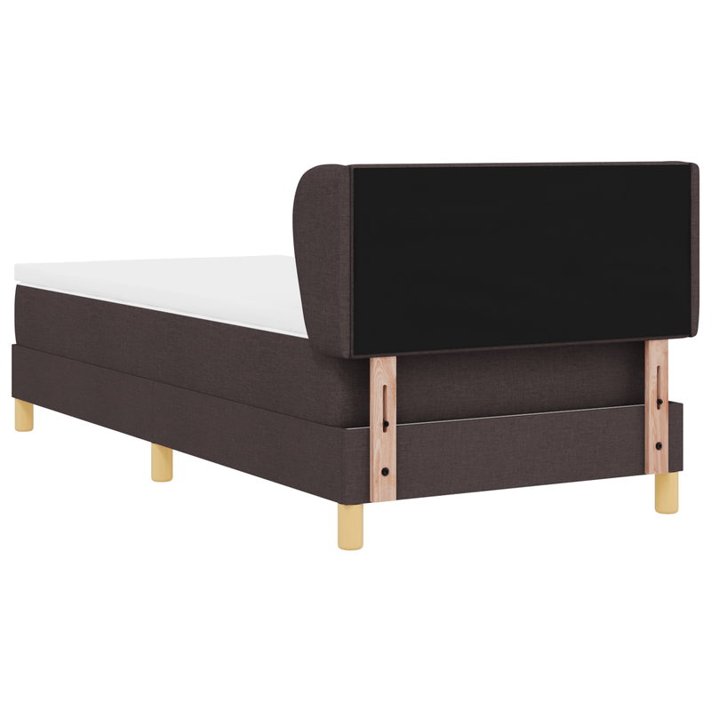 Casa si Gradina - Mobilier - Paturi si accesorii - Paturi - Pat box spring cu saltea, maro inchis, 100x200 cm, textil - Infinity.ro