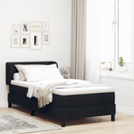 Casa si Gradina - Mobilier - Paturi si accesorii - Paturi - Pat box spring cu saltea, negru, 90x190 cm, textil - Infinity.ro