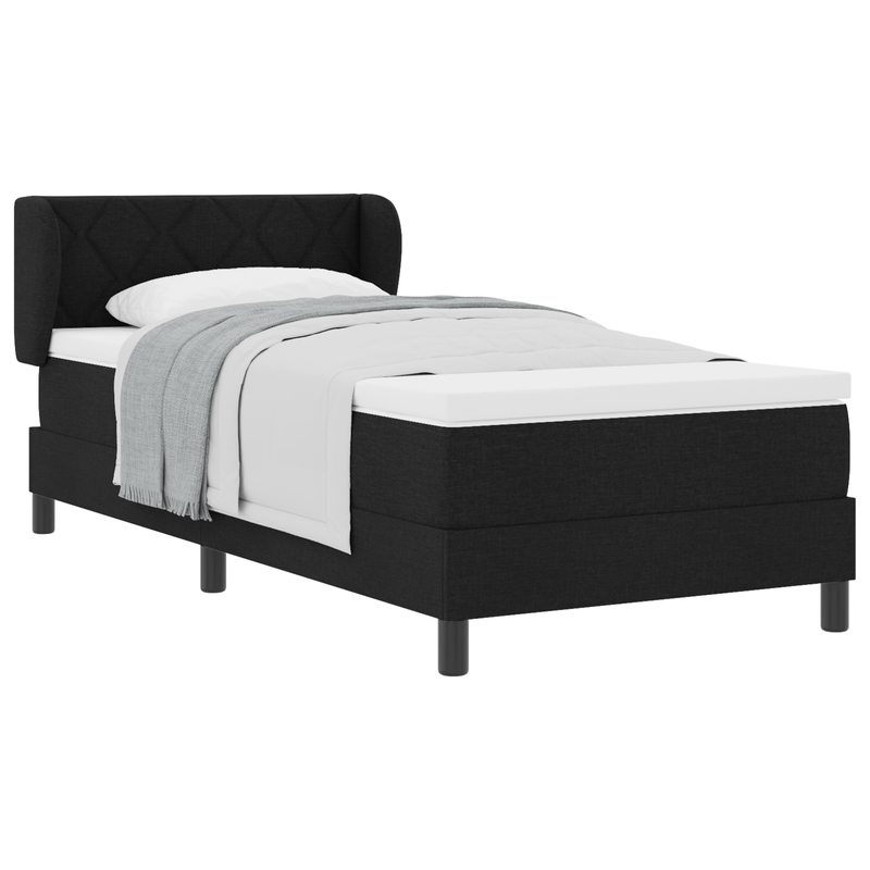 Casa si Gradina - Mobilier - Paturi si accesorii - Paturi - Pat box spring cu saltea, negru, 90x190 cm, textil - Infinity.ro