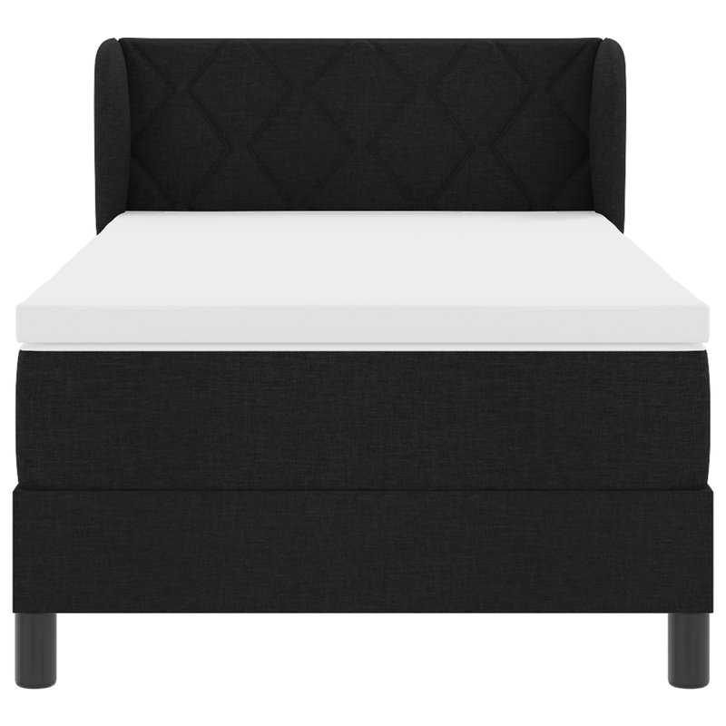 Casa si Gradina - Mobilier - Paturi si accesorii - Paturi - Pat box spring cu saltea, negru, 90x190 cm, textil - Infinity.ro