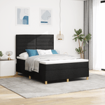 Casa si Gradina - Mobilier - Paturi si accesorii - Paturi - Pat Box Spring cu Saltea Negru 140x200 cm Tesatura - Infinity.ro
