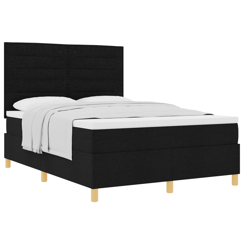 Casa si Gradina - Mobilier - Paturi si accesorii - Paturi - Pat Box Spring cu Saltea Negru 140x200 cm Tesatura - Infinity.ro