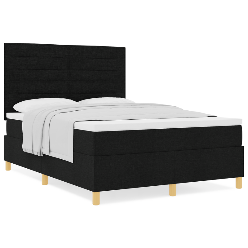 Casa si Gradina - Mobilier - Paturi si accesorii - Paturi - Pat Box Spring cu Saltea Negru 140x200 cm Tesatura - Infinity.ro