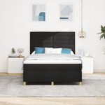Casa si Gradina - Mobilier - Paturi si accesorii - Paturi - Pat Box Spring cu Saltea Negru 140x200 cm Tesatura - Infinity.ro