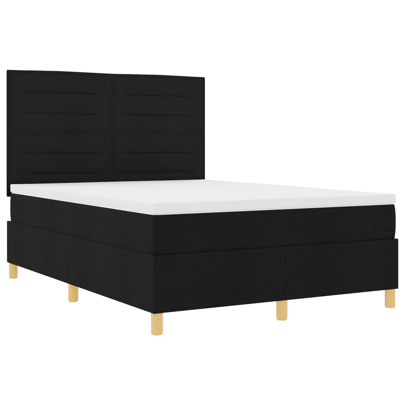 Casa si Gradina - Mobilier - Paturi si accesorii - Paturi - Pat Box Spring cu Saltea Negru 140x200 cm Tesatura - Infinity.ro