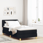 Casa si Gradina - Mobilier - Paturi si accesorii - Paturi - Pat cu arcuri si saltea  Negru 90x200 cm Textil - Infinity.ro