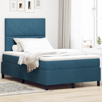 Casa si Gradina - Mobilier - Paturi si accesorii - Paturi - Pat box spring cu saltea, albastru inchis, 120x200 cm, catifea - Infinity.ro