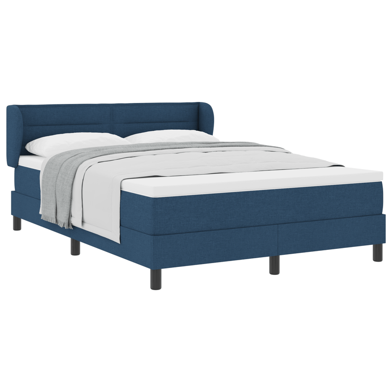 Casa si Gradina - Mobilier - Paturi si accesorii - Paturi - Pat box spring cu saltea, albastru, 140x190 cm, textil - Infinity.ro