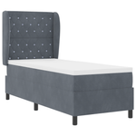 Casa si Gradina - Mobilier - Paturi si accesorii - Paturi - Pat box spring cu saltea, gri inchis, 80x200 cm, catifea - Infinity.ro