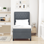 Casa si Gradina - Mobilier - Paturi si accesorii - Paturi - Pat box spring cu saltea, gri inchis, 80x200 cm, catifea - Infinity.ro