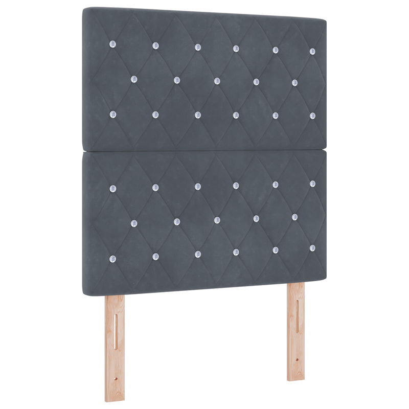 Casa si Gradina - Mobilier - Paturi si accesorii - Paturi - Pat box spring cu saltea, gri inchis, 80x200 cm, catifea - Infinity.ro