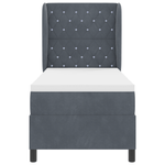 Casa si Gradina - Mobilier - Paturi si accesorii - Paturi - Pat box spring cu saltea, gri inchis, 80x200 cm, catifea - Infinity.ro