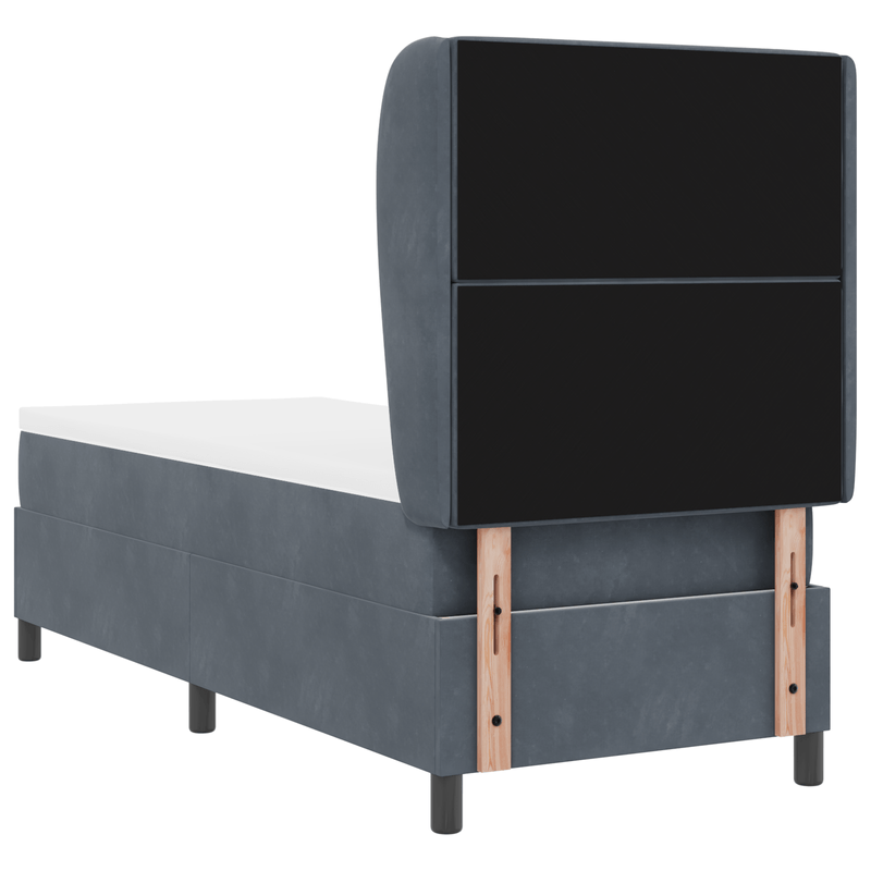 Casa si Gradina - Mobilier - Paturi si accesorii - Paturi - Pat box spring cu saltea, gri inchis, 80x200 cm, catifea - Infinity.ro