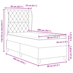 Casa si Gradina - Mobilier - Paturi si accesorii - Paturi - Pat box spring cu saltea, gri inchis, 80x200 cm, catifea - Infinity.ro