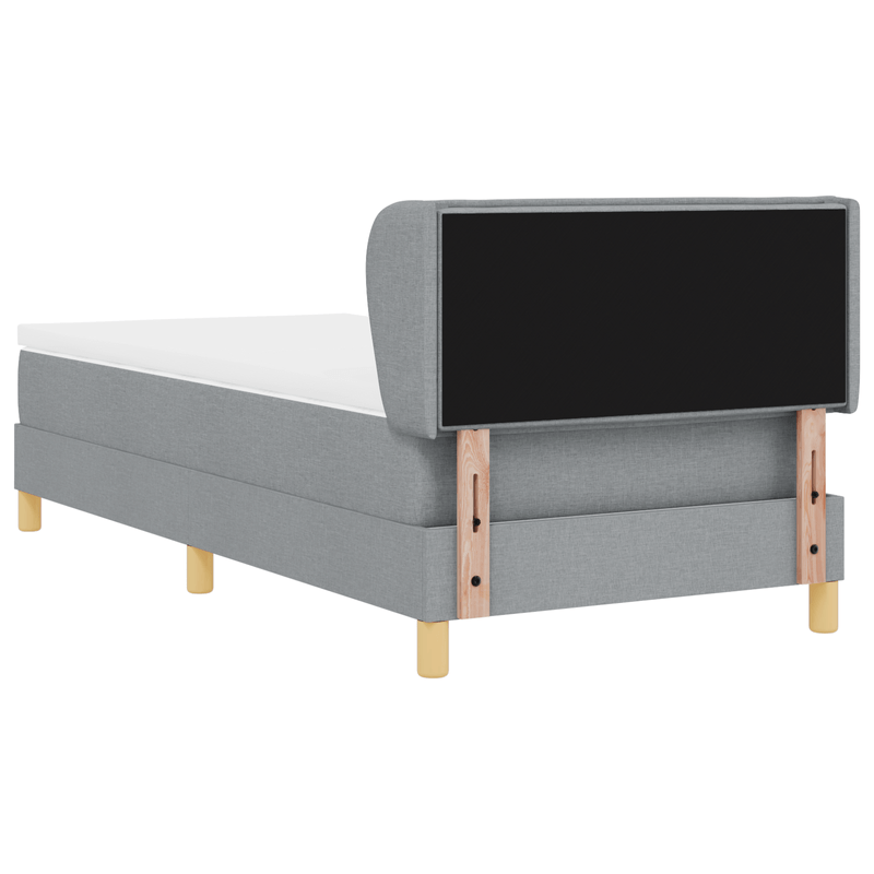 Casa si Gradina - Mobilier - Paturi si accesorii - Paturi - Pat Box Spring  cu Saltea Gri Deschis 90x200 cm tesatura - Infinity.ro