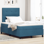 Casa si Gradina - Mobilier - Paturi si accesorii - Paturi - Pat Box Spring  cu Saltea Albastru Inchis Mic Dublu din Catifea - Infinity.ro