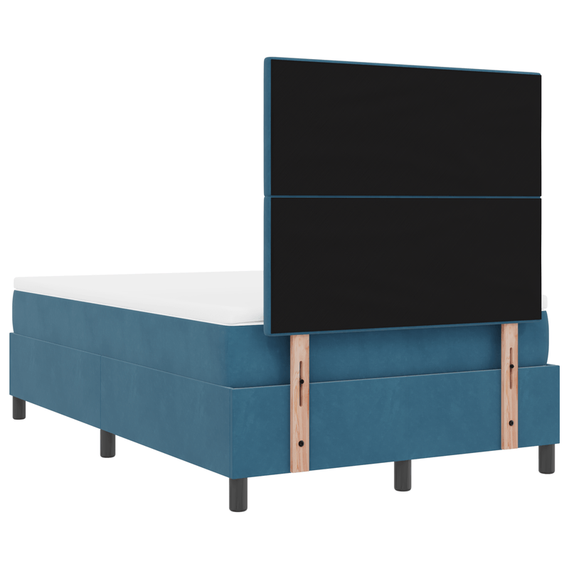 Casa si Gradina - Mobilier - Paturi si accesorii - Paturi - Pat Box Spring  cu Saltea Albastru Inchis Mic Dublu din Catifea - Infinity.ro