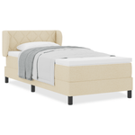 Casa si Gradina - Mobilier - Paturi si accesorii - Paturi - Pat box spring cu saltea, crem, 90x200 cm, textil - Infinity.ro