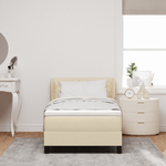 Casa si Gradina - Mobilier - Paturi si accesorii - Paturi - Pat box spring cu saltea, crem, 90x200 cm, textil - Infinity.ro