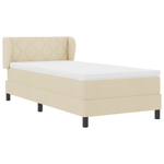 Casa si Gradina - Mobilier - Paturi si accesorii - Paturi - Pat box spring cu saltea, crem, 90x200 cm, textil - Infinity.ro