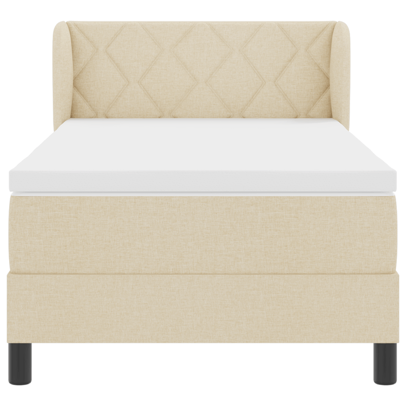 Casa si Gradina - Mobilier - Paturi si accesorii - Paturi - Pat box spring cu saltea, crem, 90x200 cm, textil - Infinity.ro