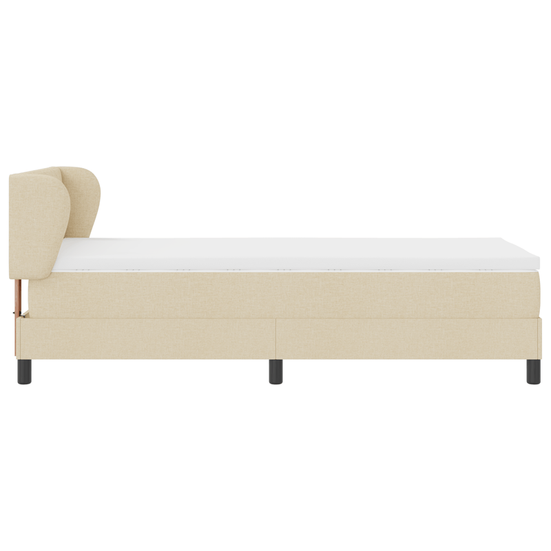Casa si Gradina - Mobilier - Paturi si accesorii - Paturi - Pat box spring cu saltea, crem, 90x200 cm, textil - Infinity.ro