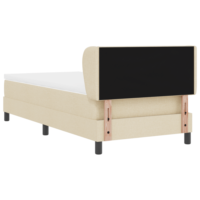 Casa si Gradina - Mobilier - Paturi si accesorii - Paturi - Pat box spring cu saltea, crem, 90x200 cm, textil - Infinity.ro