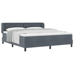 Casa si Gradina - Mobilier - Paturi si accesorii - Paturi - Pat Box Spring  cu Saltea Gri Inchis 180x200 cm Catifea - Infinity.ro