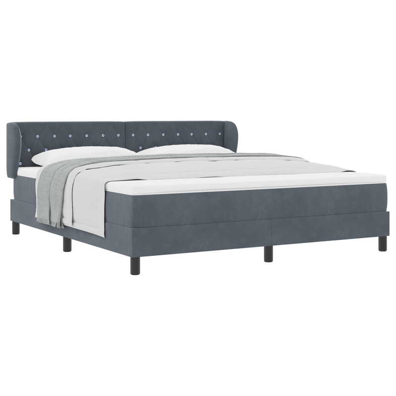Casa si Gradina - Mobilier - Paturi si accesorii - Paturi - Pat Box Spring  cu Saltea Gri Inchis 180x200 cm Catifea - Infinity.ro