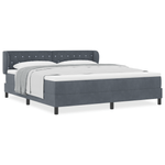Casa si Gradina - Mobilier - Paturi si accesorii - Paturi - Pat Box Spring  cu Saltea Gri Inchis 180x200 cm Catifea - Infinity.ro