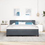 Casa si Gradina - Mobilier - Paturi si accesorii - Paturi - Pat Box Spring  cu Saltea Gri Inchis 180x200 cm Catifea - Infinity.ro