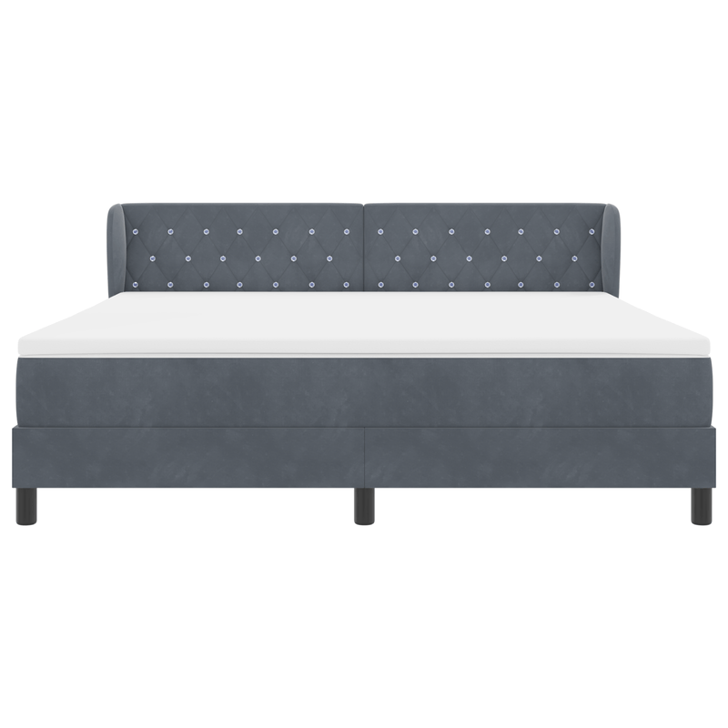 Casa si Gradina - Mobilier - Paturi si accesorii - Paturi - Pat Box Spring  cu Saltea Gri Inchis 180x200 cm Catifea - Infinity.ro