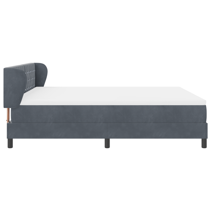 Casa si Gradina - Mobilier - Paturi si accesorii - Paturi - Pat Box Spring  cu Saltea Gri Inchis 180x200 cm Catifea - Infinity.ro