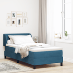 Casa si Gradina - Mobilier - Paturi si accesorii - Paturi - Pat box spring cu saltea, albastru inchis, 90x200 cm, catifea - Infinity.ro