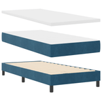 Casa si Gradina - Mobilier - Paturi si accesorii - Paturi - Pat box spring cu saltea, albastru inchis, 90x200 cm, catifea - Infinity.ro