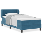 Casa si Gradina - Mobilier - Paturi si accesorii - Paturi - Pat box spring cu saltea, albastru inchis, 90x200 cm, catifea - Infinity.ro